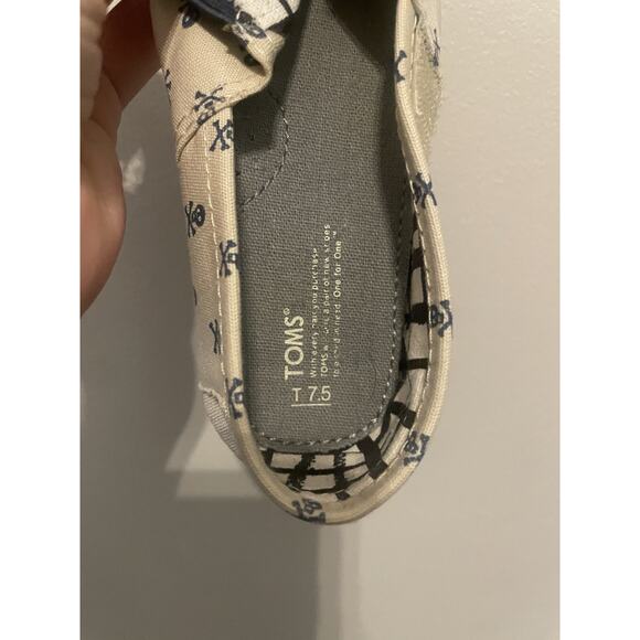 Toms Classics Natural Roque‎ Tiny Toddler Slip On Casual Canvas Flat Shoes 7.5 - Picture 7 of 7